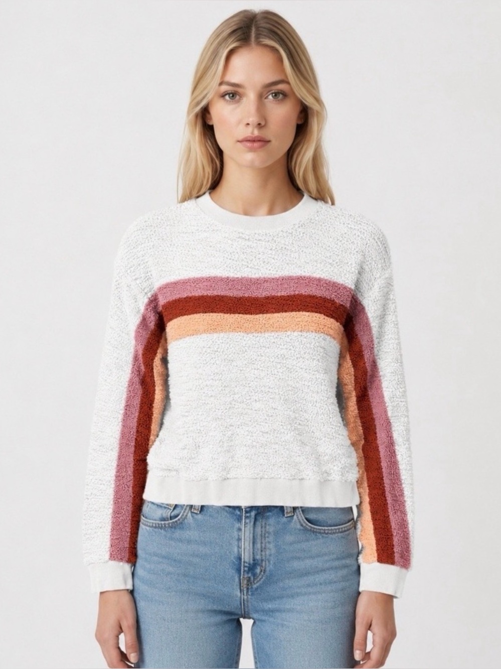 🌺 Faherty Vista Stripe Terry Pullover Sweatshirt